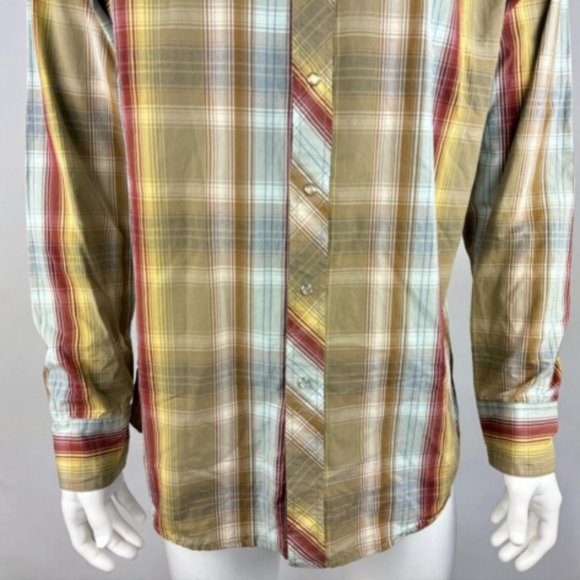 Fossil 54 Wester Plaid Shirt‎ Mens XL NWT Long Sleeve Button-Up Cotton Collared - Picture 6 of 14